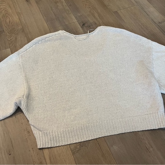 Free People perfect day oversized cream cable knit sweater - Picture 5 of 8